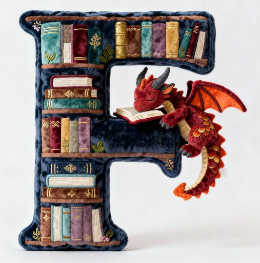 Personalized Book Dragon Alphabet Initial Letters Pillow - A Perfect Gift for Book Lovers