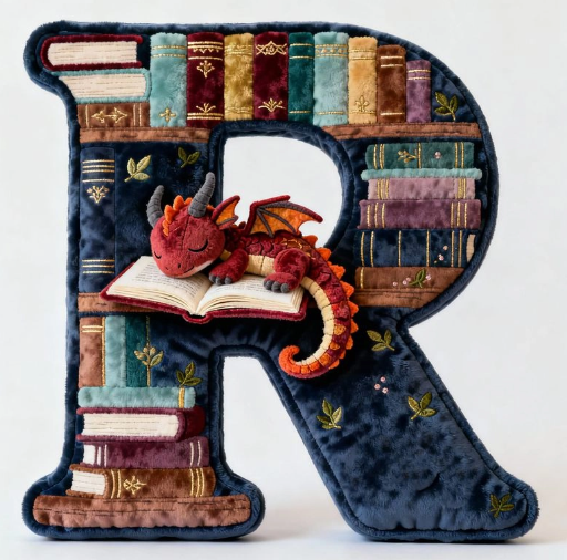 Personalized Book Dragon Alphabet Initial Letters Pillow - A Perfect Gift for Book Lovers