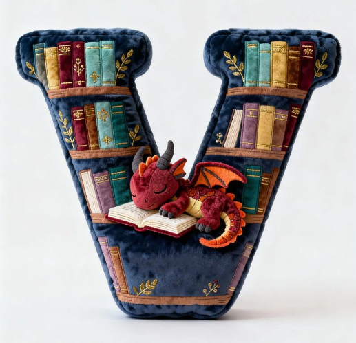 Personalized Book Dragon Alphabet Initial Letters Pillow - A Perfect Gift for Book Lovers