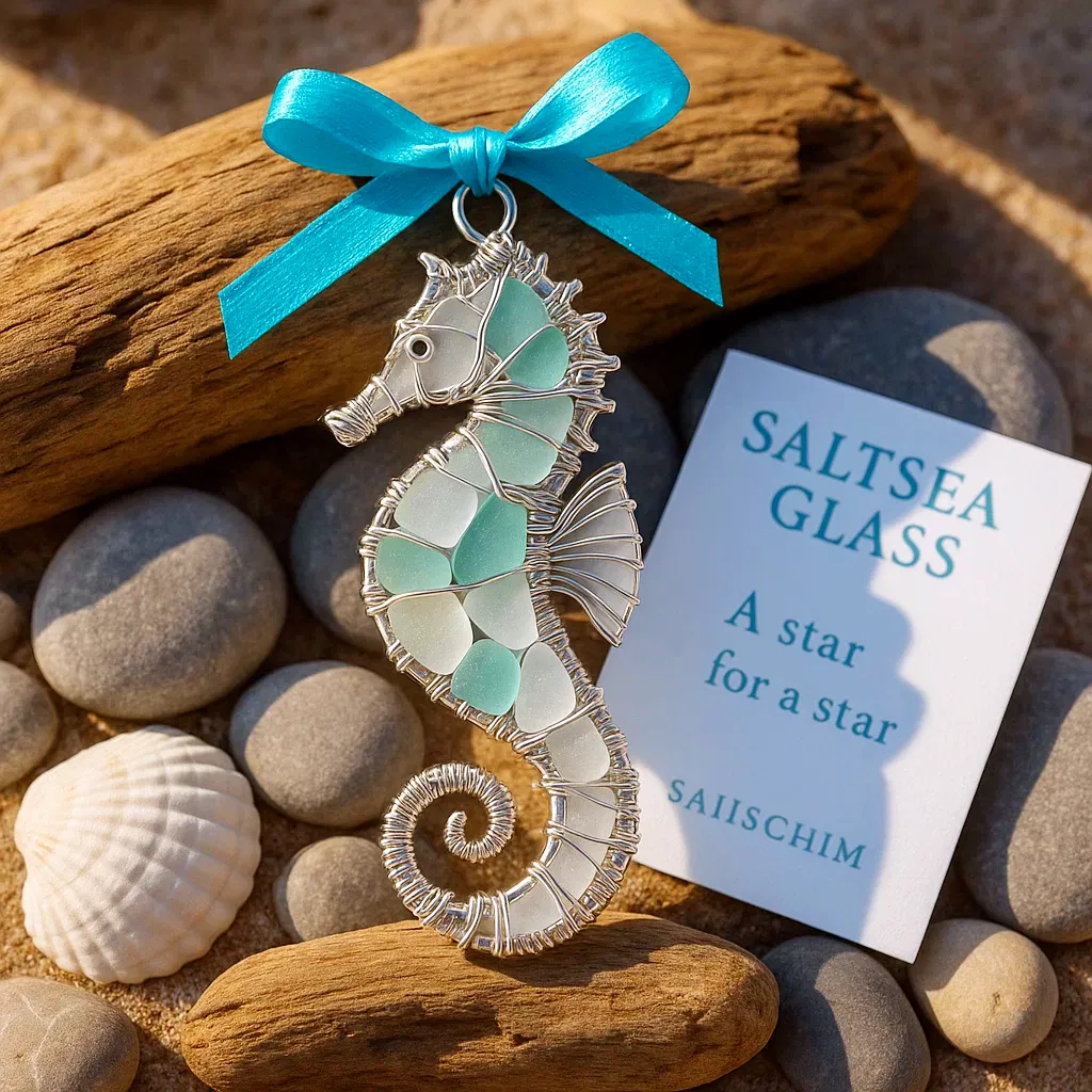 🌊✨Handmade Sea Glass Ocean Ornament