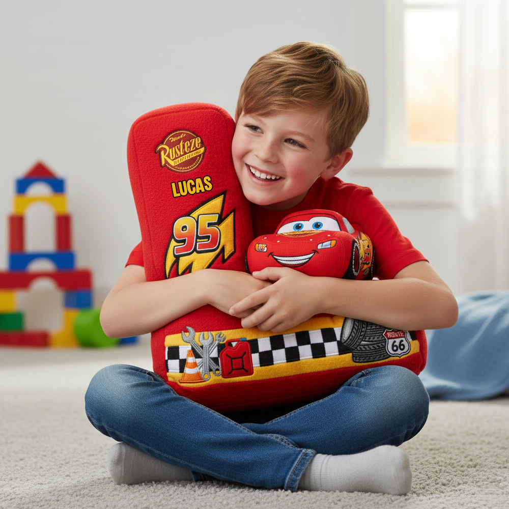 Racing Alphabet Initial Letters Custom Shape Pillow - Personalized Gifts For Kids