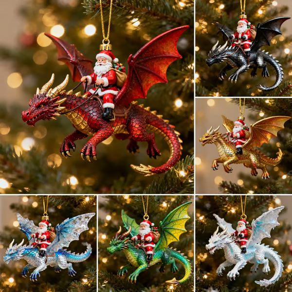 🔥LAST DAY 49% OFF - Santa’s Dragon Riders Ornament Collection