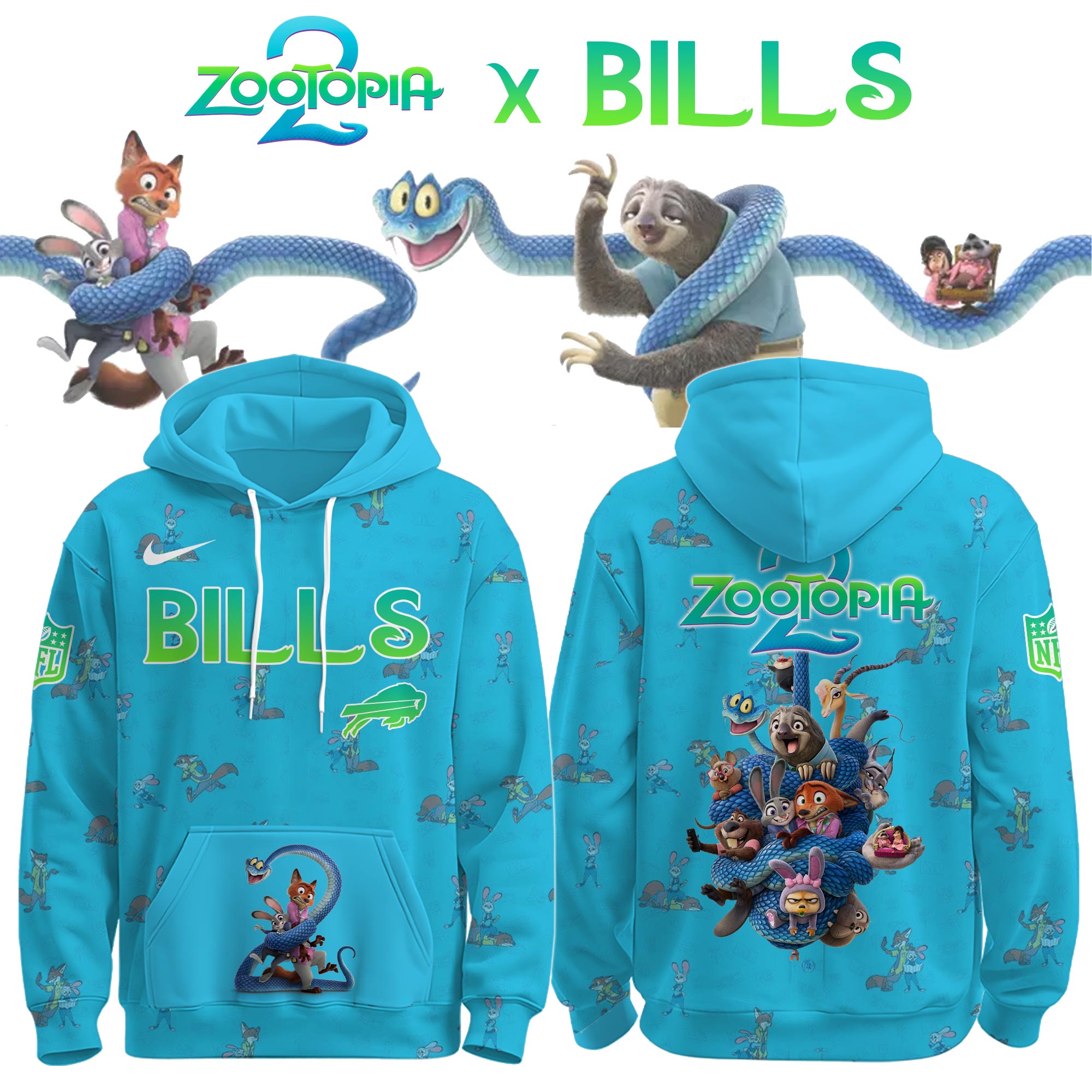 ALL NFL x Zootopia 2 Special Edition Kids Hoodie