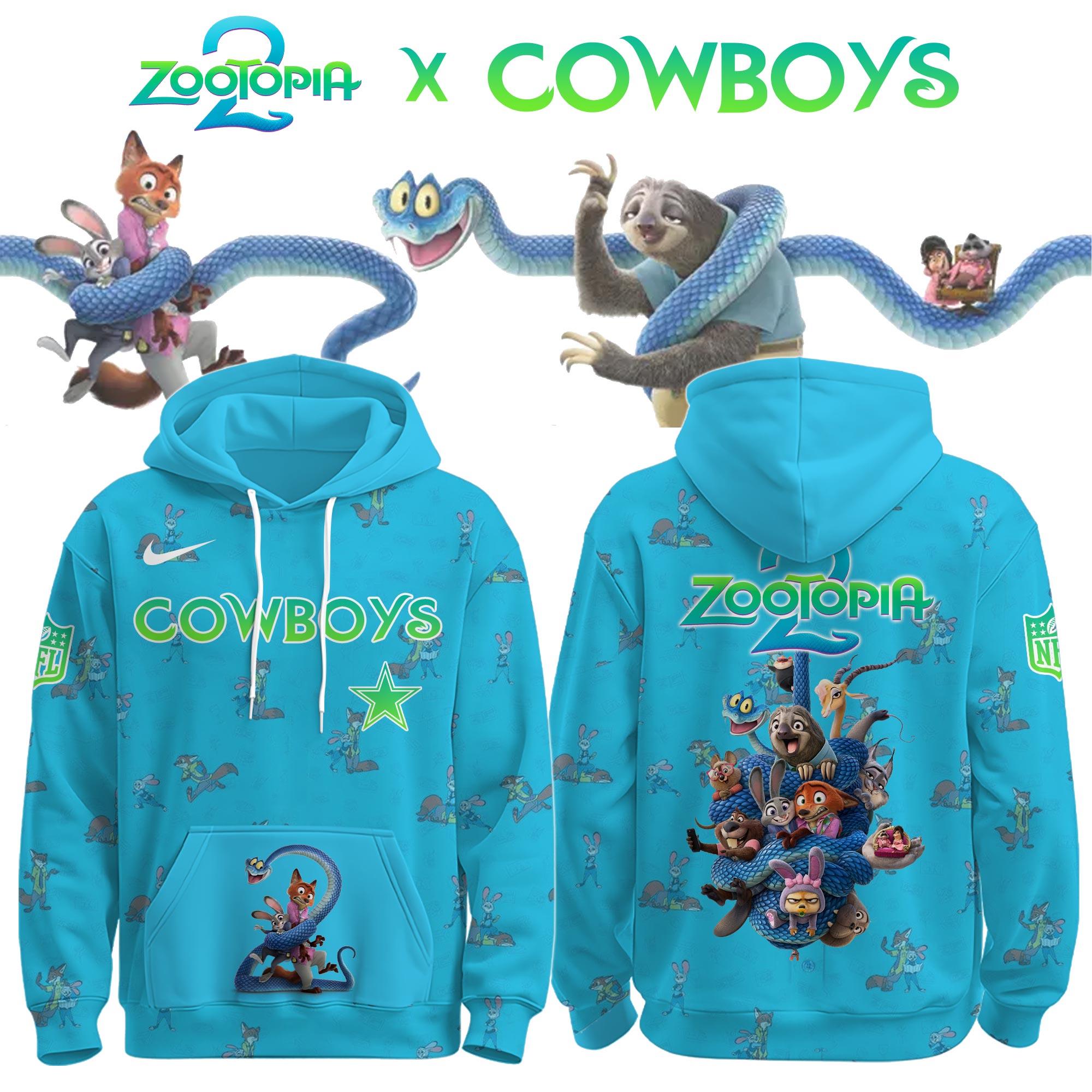 ALL NFL x Zootopia 2 Special Edition Kids Hoodie