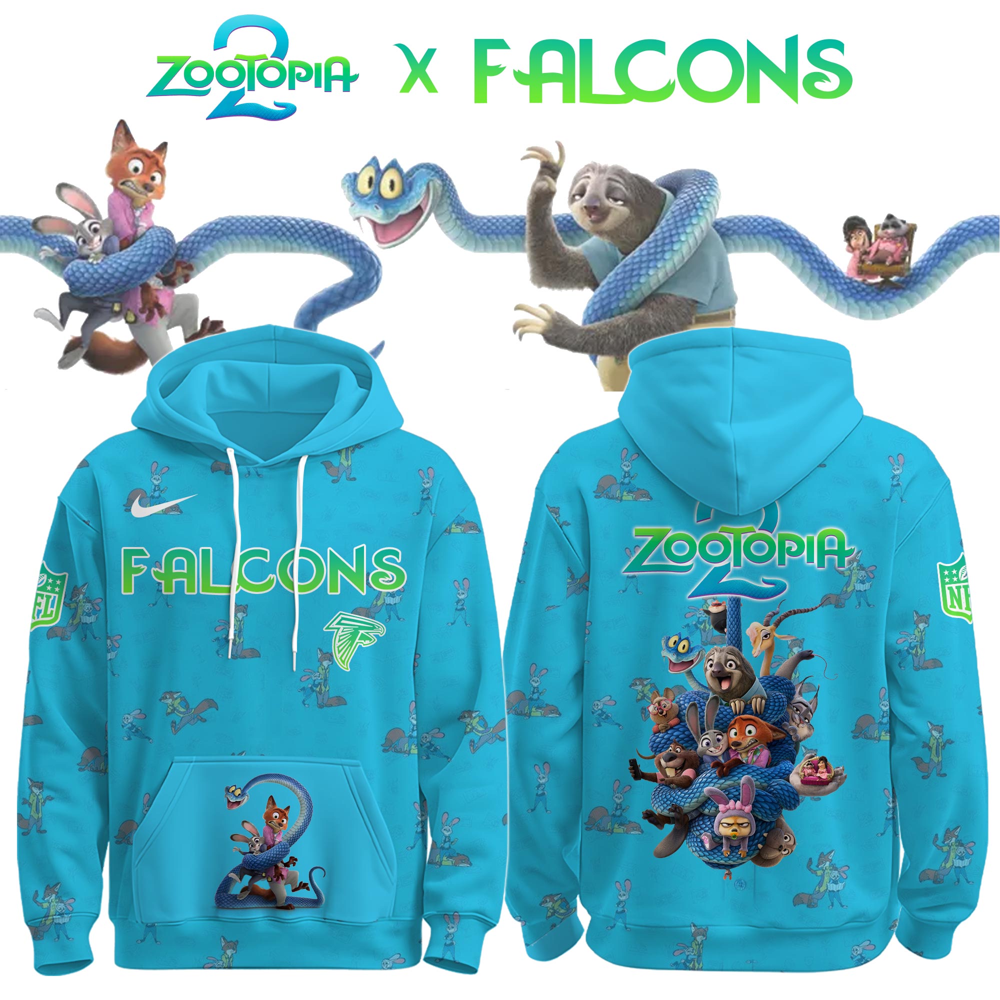 ALL NFL x Zootopia 2 Special Edition Kids Hoodie