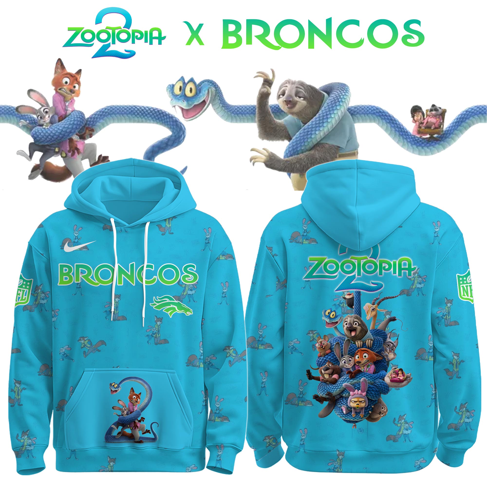 ALL NFL x Zootopia 2 Special Edition Kids Hoodie