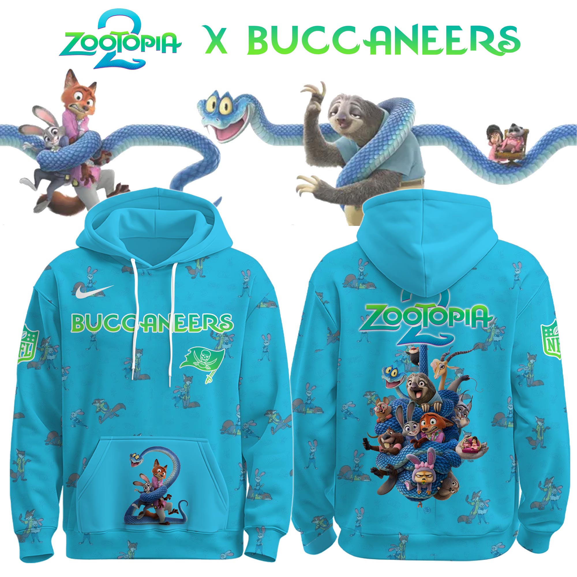 ALL NFL x Zootopia 2 Special Edition Kids Hoodie