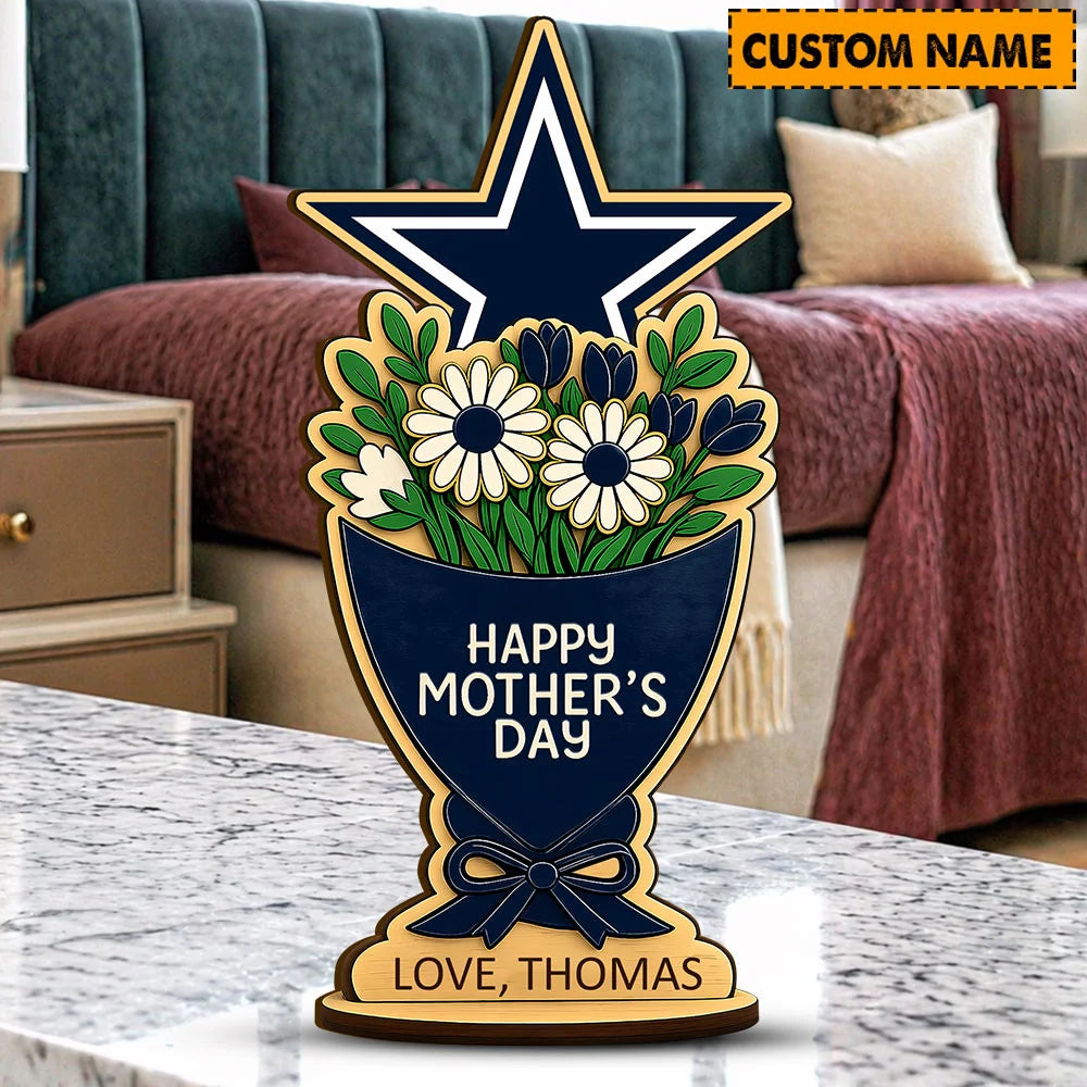 NFL Custom Any Name Happy Mother's Day Wooden Plaque Gifts For Fan - Limited Edition