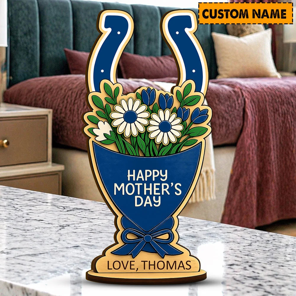 NFL Custom Any Name Happy Mother's Day Wooden Plaque Gifts For Fan - Limited Edition