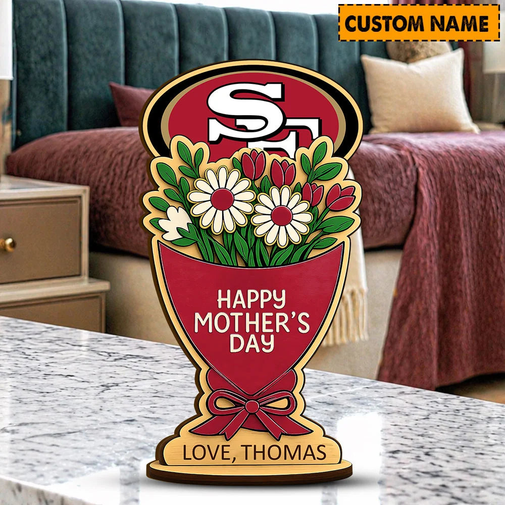 NFL Custom Any Name Happy Mother's Day Wooden Plaque Gifts For Fan - Limited Edition