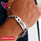 NFL Engraved Men Bracelet Silver & Gold Chain Custom Name For Fan