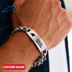NFL Engraved Men Bracelet Silver & Gold Chain Custom Name For Fan