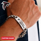 NFL Engraved Men Bracelet Silver & Gold Chain Custom Name For Fan