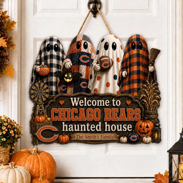 NFL WOODEN SIGN HALLOWEEN CUSTOM NAME FOR FAN