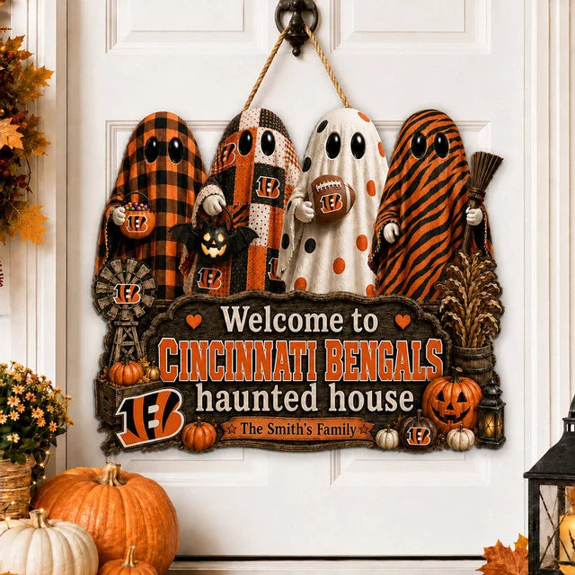 NFL WOODEN SIGN HALLOWEEN CUSTOM NAME FOR FAN
