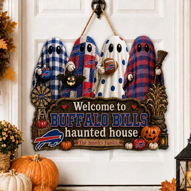 NFL WOODEN SIGN HALLOWEEN CUSTOM NAME FOR FAN