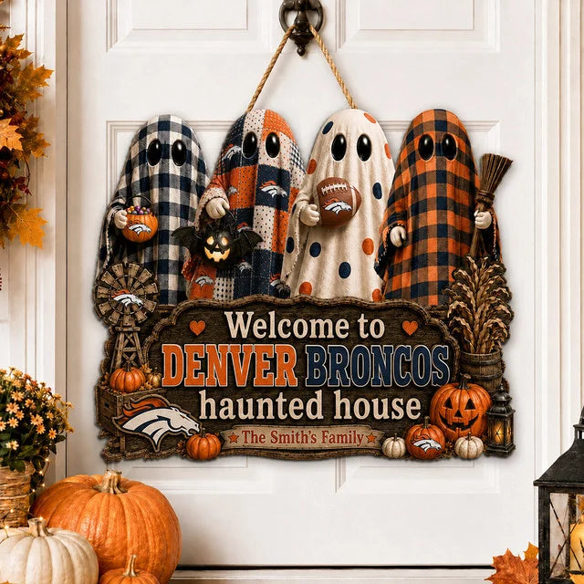 NFL WOODEN SIGN HALLOWEEN CUSTOM NAME FOR FAN