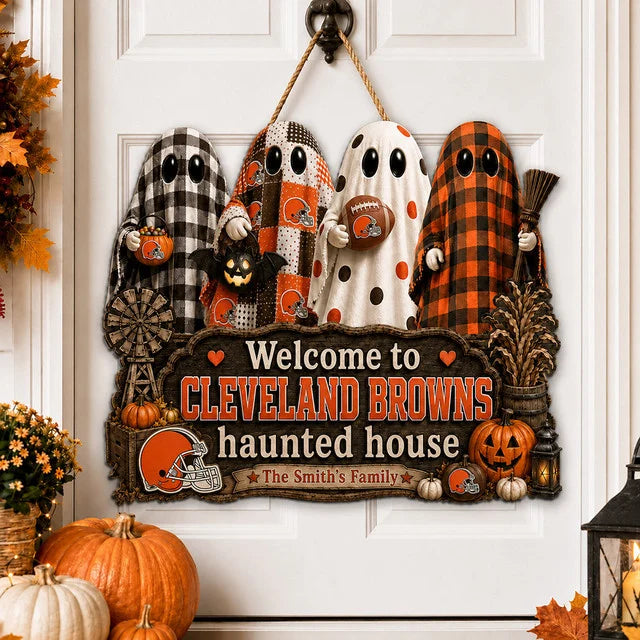 NFL WOODEN SIGN HALLOWEEN CUSTOM NAME FOR FAN