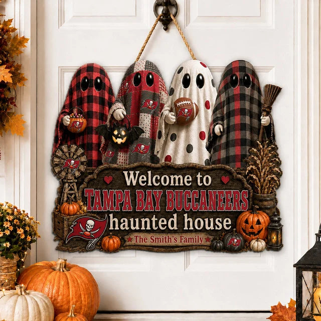 NFL WOODEN SIGN HALLOWEEN CUSTOM NAME FOR FAN