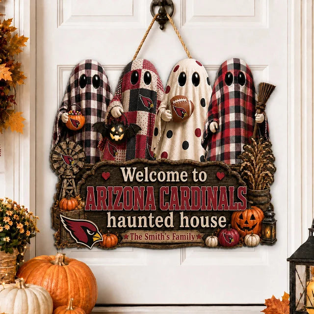 NFL WOODEN SIGN HALLOWEEN CUSTOM NAME FOR FAN