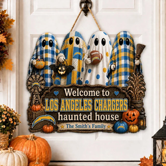 NFL WOODEN SIGN HALLOWEEN CUSTOM NAME FOR FAN