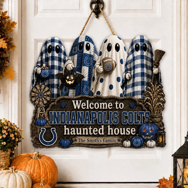 NFL WOODEN SIGN HALLOWEEN CUSTOM NAME FOR FAN