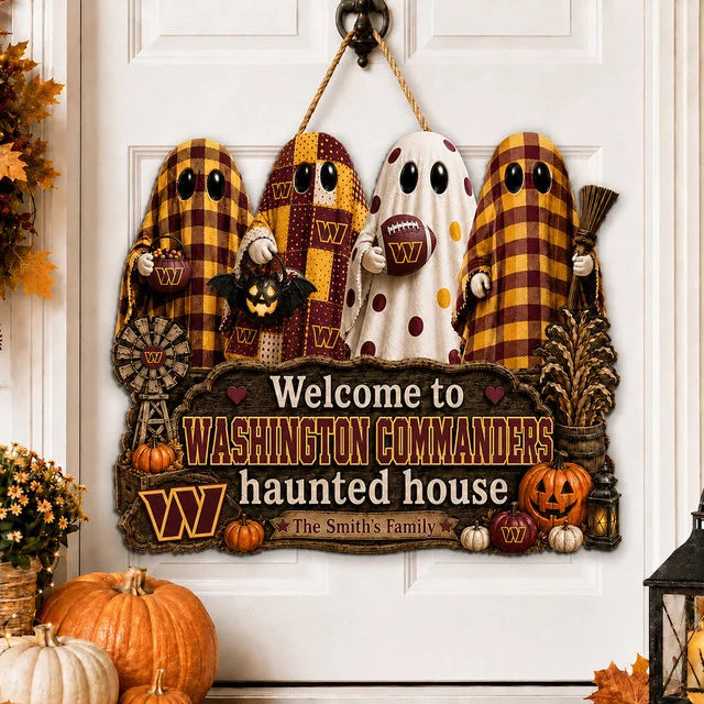 NFL WOODEN SIGN HALLOWEEN CUSTOM NAME FOR FAN