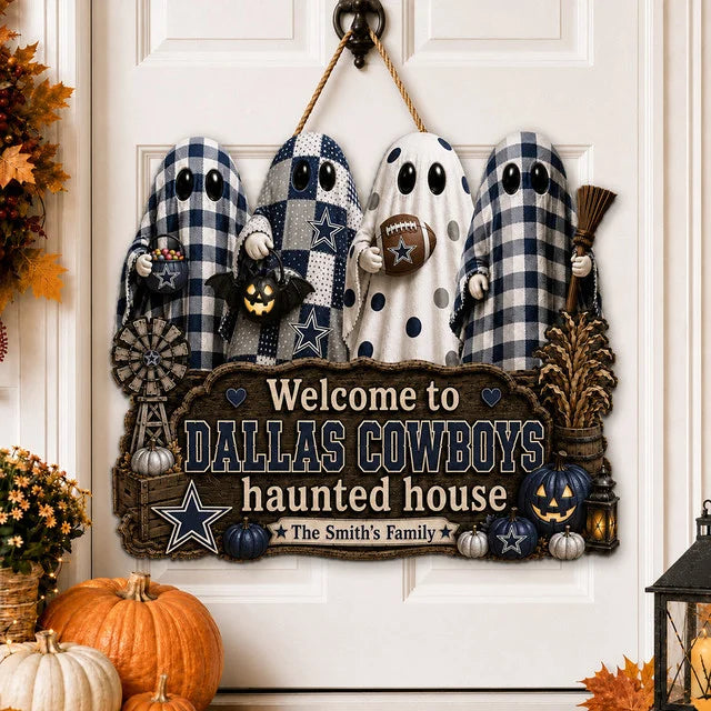 NFL WOODEN SIGN HALLOWEEN CUSTOM NAME FOR FAN