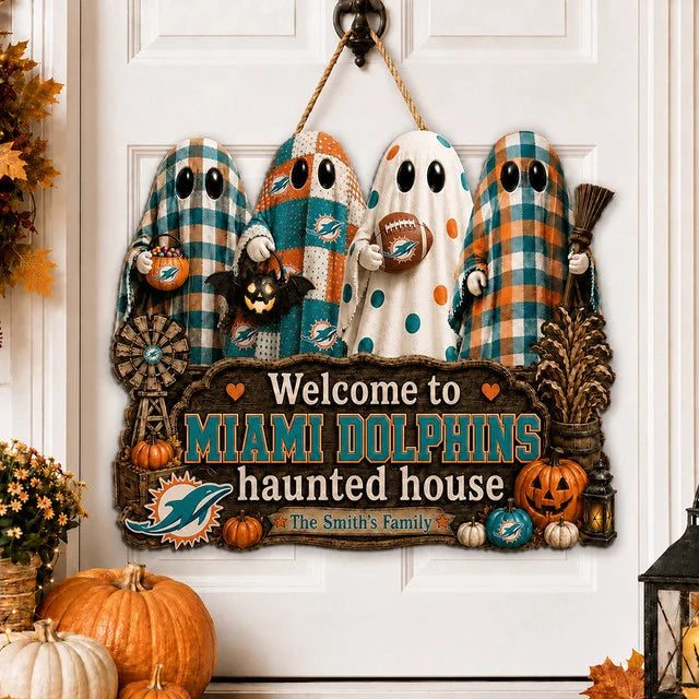 NFL WOODEN SIGN HALLOWEEN CUSTOM NAME FOR FAN