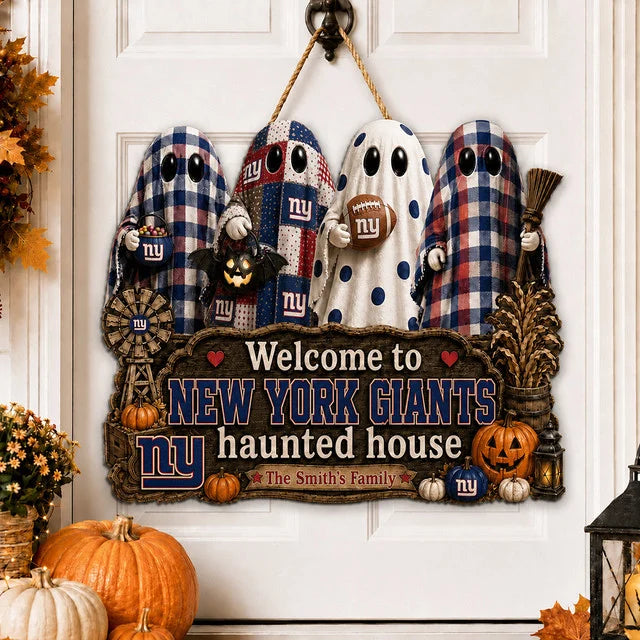 NFL WOODEN SIGN HALLOWEEN CUSTOM NAME FOR FAN