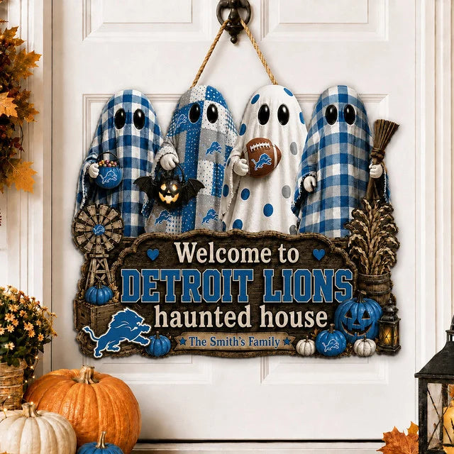 NFL WOODEN SIGN HALLOWEEN CUSTOM NAME FOR FAN