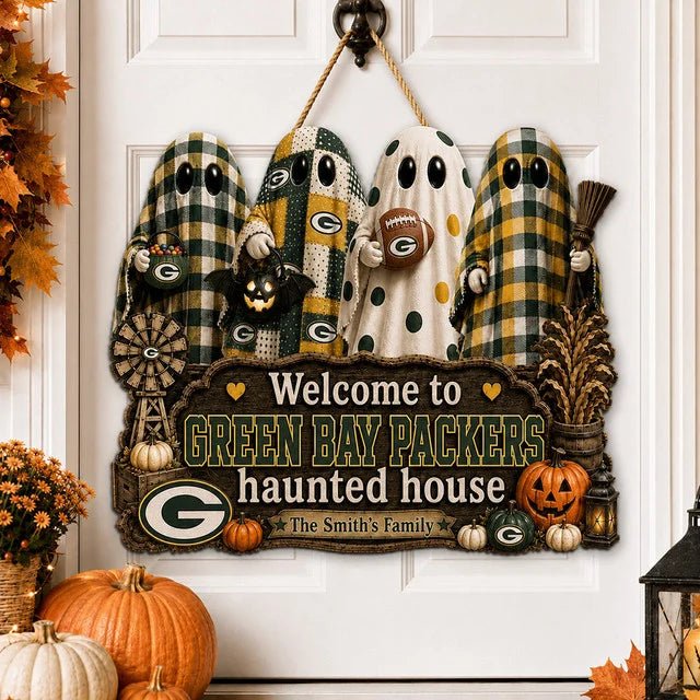 NFL WOODEN SIGN HALLOWEEN CUSTOM NAME FOR FAN