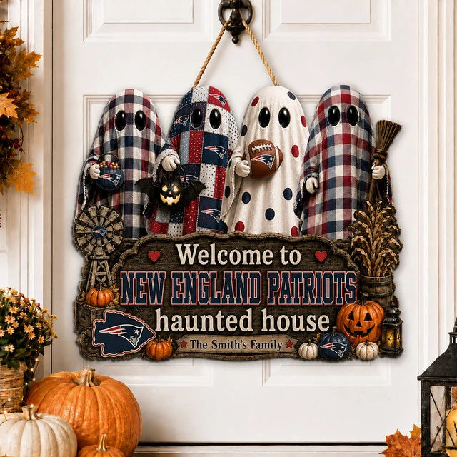 NFL WOODEN SIGN HALLOWEEN CUSTOM NAME FOR FAN
