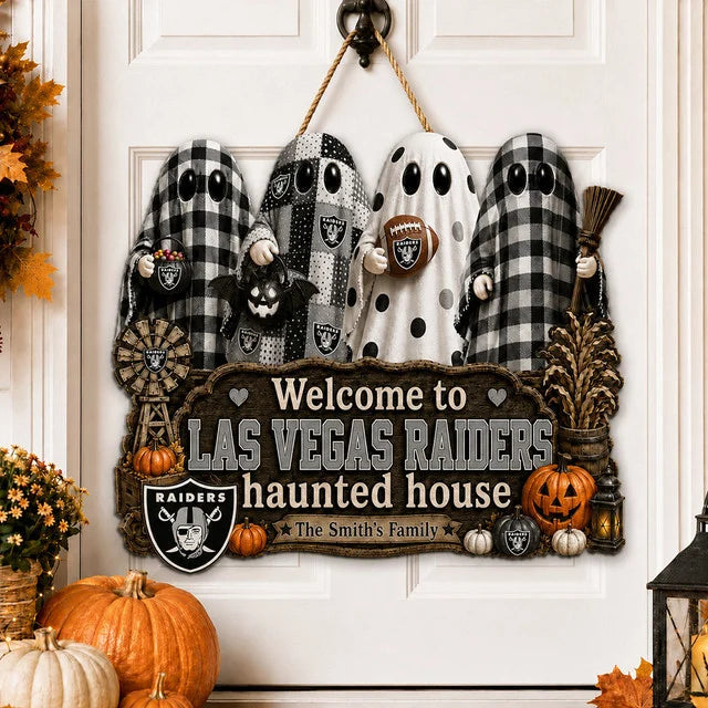 NFL WOODEN SIGN HALLOWEEN CUSTOM NAME FOR FAN