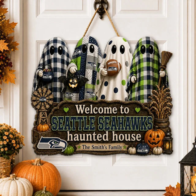 NFL WOODEN SIGN HALLOWEEN CUSTOM NAME FOR FAN