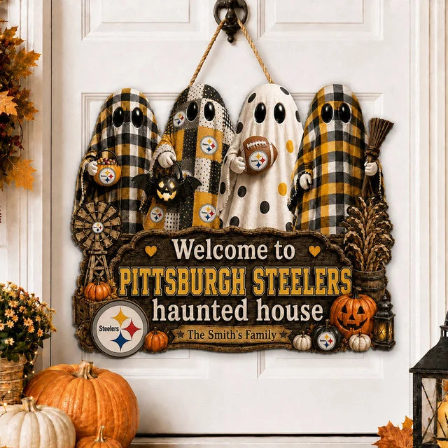 NFL WOODEN SIGN HALLOWEEN CUSTOM NAME FOR FAN