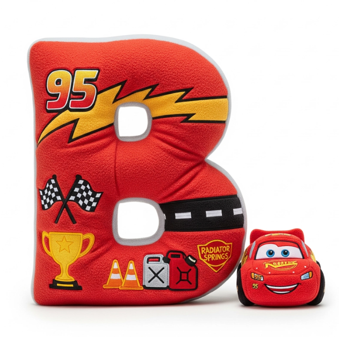 Racing Alphabet Initial Letters Custom Shape Pillow - Personalized Gifts For Kids