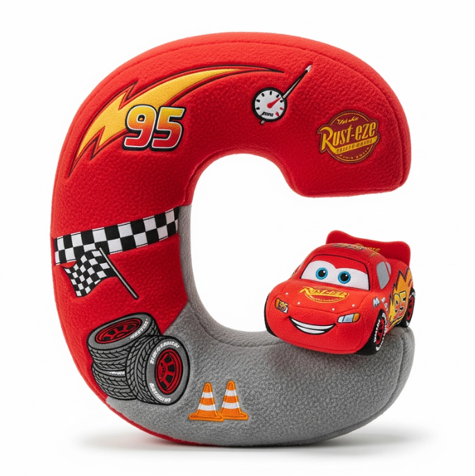 Racing Alphabet Initial Letters Custom Shape Pillow - Personalized Gifts For Kids