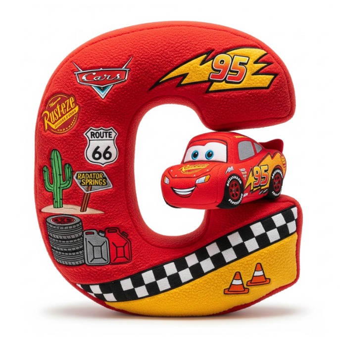 Racing Alphabet Initial Letters Custom Shape Pillow - Personalized Gifts For Kids