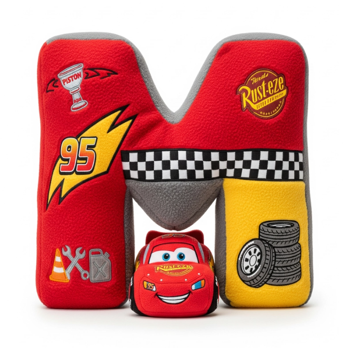Racing Alphabet Initial Letters Custom Shape Pillow - Personalized Gifts For Kids