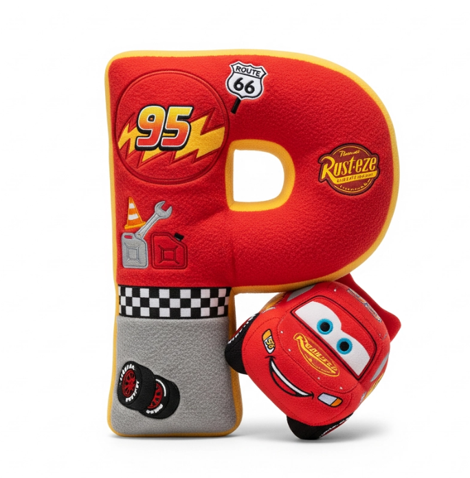 Racing Alphabet Initial Letters Custom Shape Pillow - Personalized Gifts For Kids