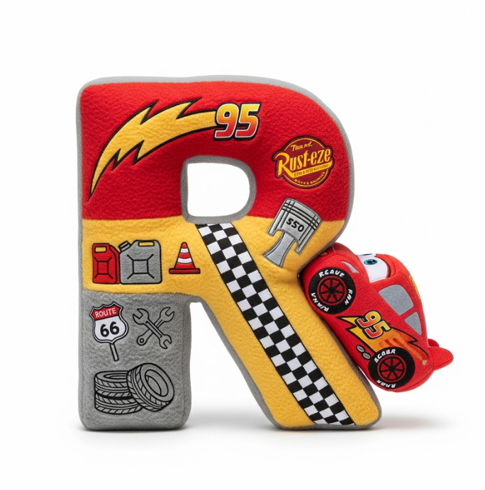 Racing Alphabet Initial Letters Custom Shape Pillow - Personalized Gifts For Kids