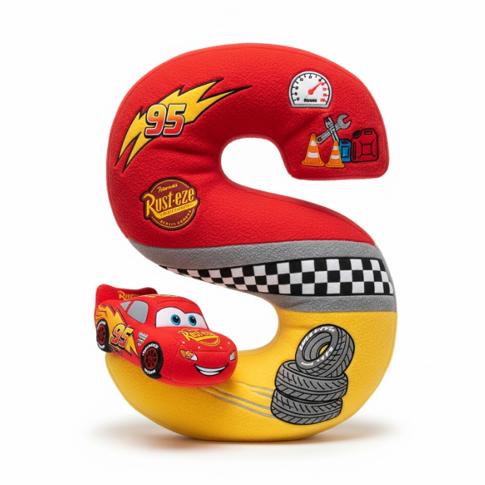 Racing Alphabet Initial Letters Custom Shape Pillow - Personalized Gifts For Kids