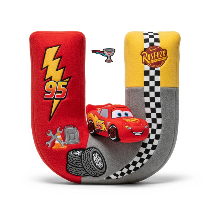 Racing Alphabet Initial Letters Custom Shape Pillow - Personalized Gifts For Kids