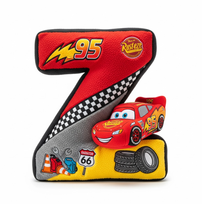 Racing Alphabet Initial Letters Custom Shape Pillow - Personalized Gifts For Kids