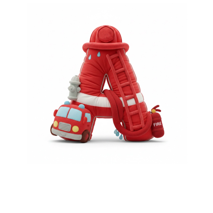 Firefighter Alphabet Initial Letters Custom Shaped Pillow - Personalized Gifts For Firefighters