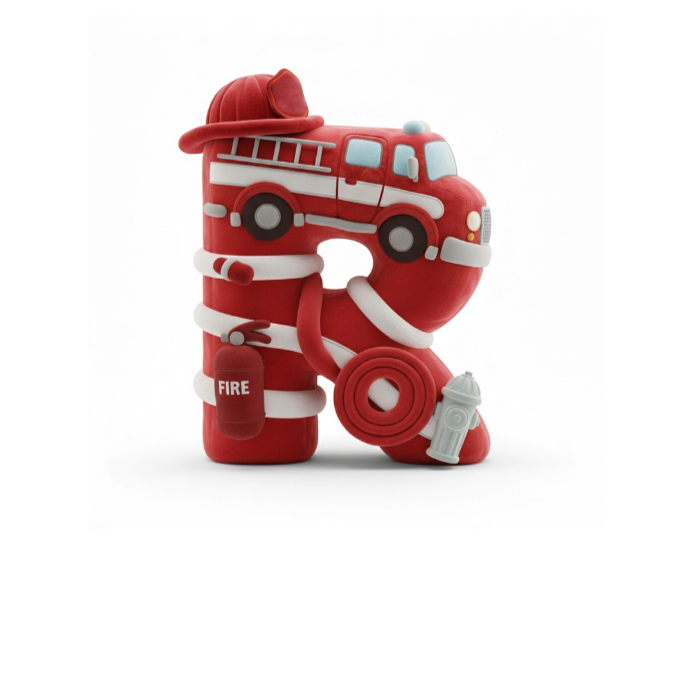 Firefighter Alphabet Initial Letters Custom Shaped Pillow - Personalized Gifts For Firefighters