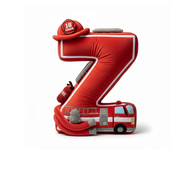 Firefighter Alphabet Initial Letters Custom Shaped Pillow - Personalized Gifts For Firefighters