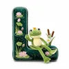 Adorable Frog Initial Pillow - Personalized Gift For Frog Lovers