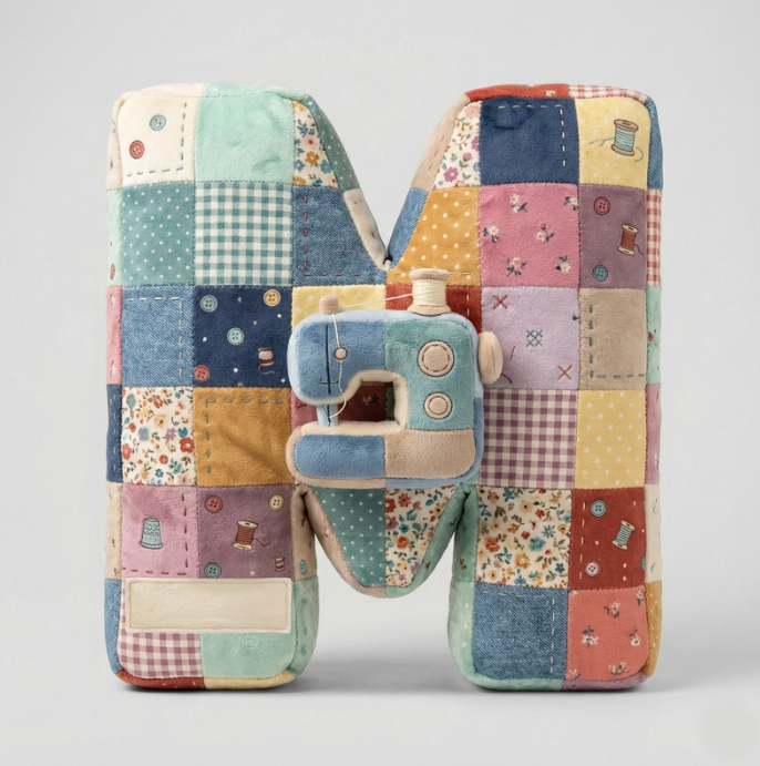 Sewing Alphabet Initial Letter Custom Shaped Pillow - Personalized Gifts For Sewing Lovers